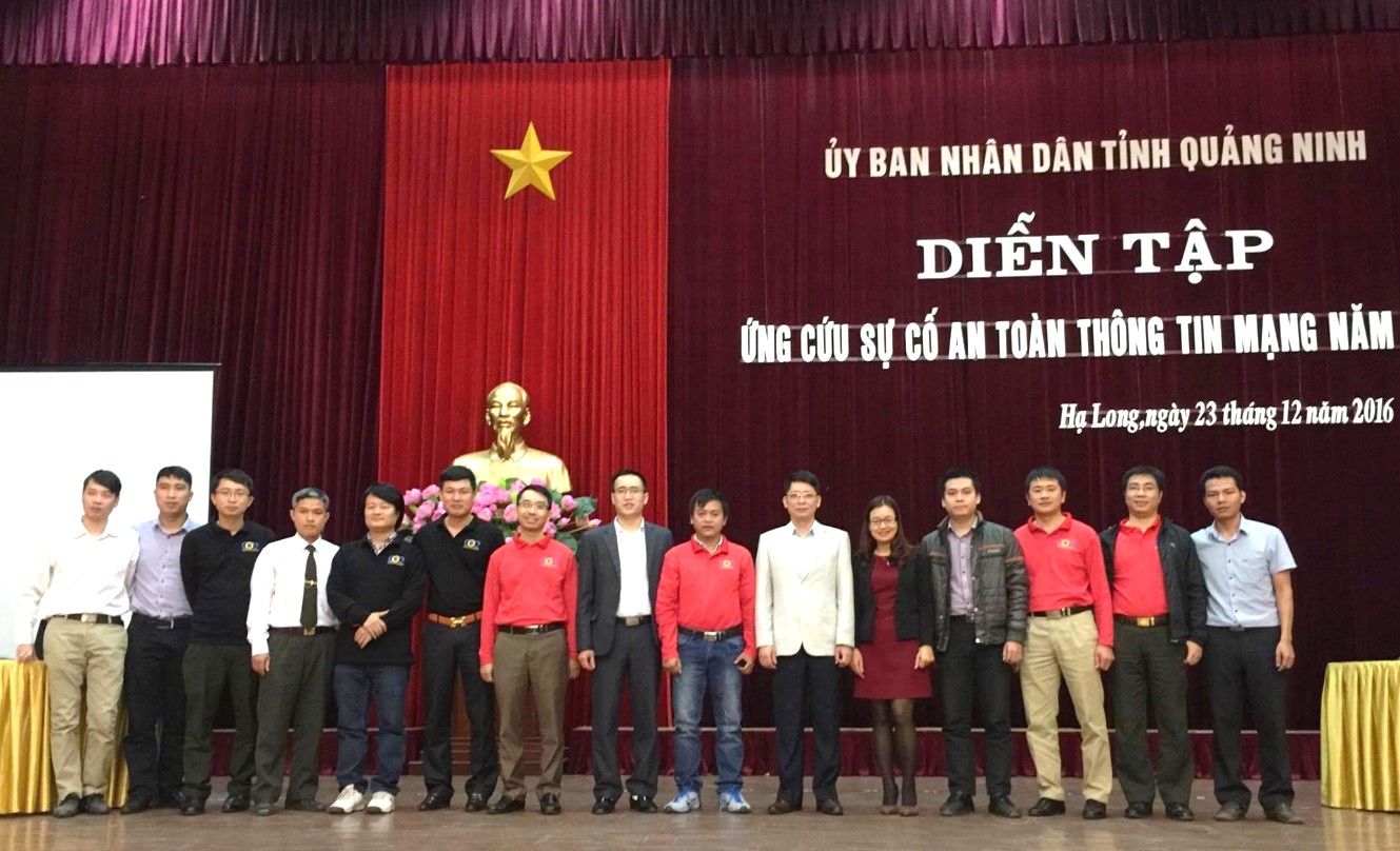 COE Việt Nam phối hợp với Sở Thông tin và Truyền thông Quảng Ninh tổ chức thành công Chương trình “Diễn tập Ứng cứu sự cố An toàn thông tin mạng tỉnh Quảng Ninh năm 2016”.
