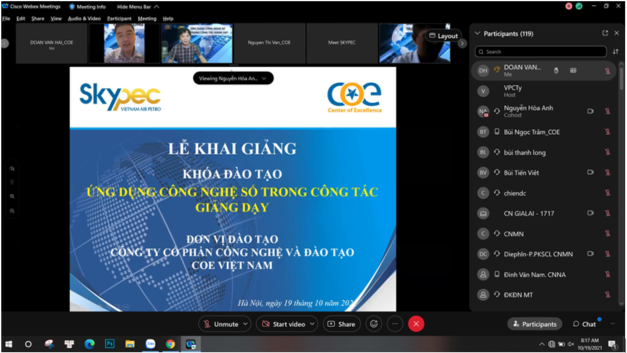 Công ty TNHH MTV Nhiên liệu Hàng không Việt Nam (Skypec) tin tưởng lựa chọn COE Việt Nam tổ chức khóa đào tạo Ứng dụng công nghệ số trong công tác giảng dạy.
