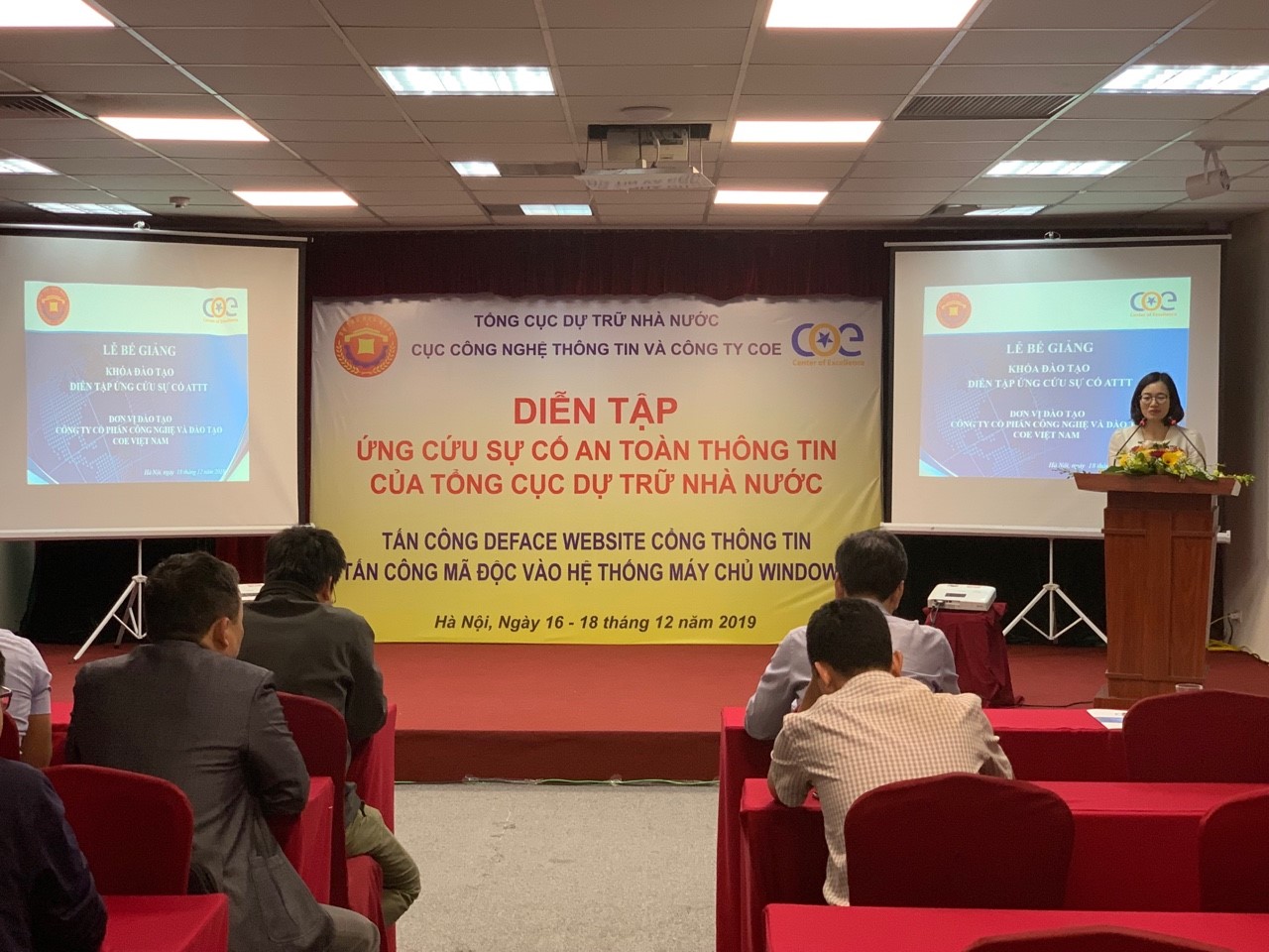 COE Việt Nam triển khai thành công khóa đào tạo: “Diễn tập ứng cứu sự cố An toàn thông tin” dành cho các cán bộ thuộc Tổng cục Dự trữ Nhà nước.