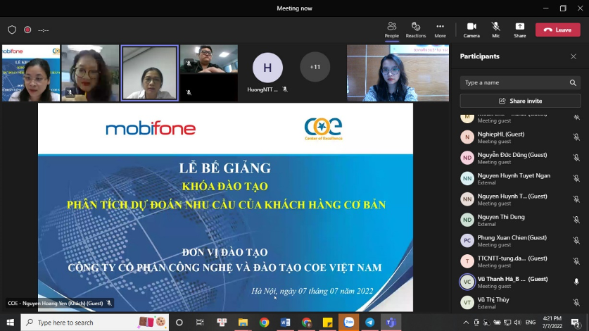 Chuỗi đào tạo 4 khóa Công nghệ thông tin có giảng viên hướng dẫn online dành cho các cán bộ của Tổng Công ty Viễn thông MobiFone được tổ chức bởi COE Việt Nam.